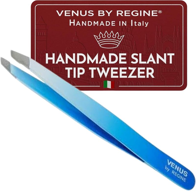 Regine Slant Tweezers - Precision Eyebrow Grooming Tool | 25-Degree Angle, Blue Ombre Finish