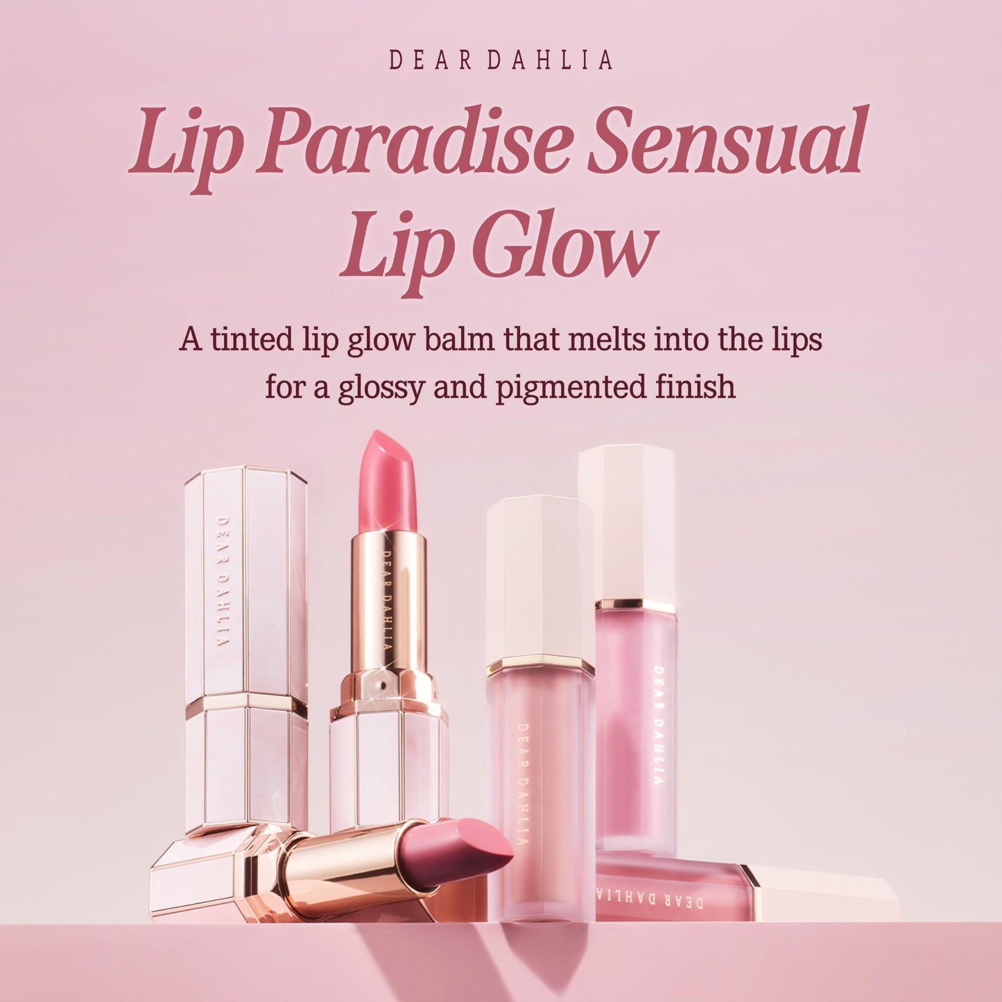 DEARDAHLIA Lip Paradise Sensual Lip Glow (Isabelle) - Hydrating Vegan Lipstick with Glossy Finish, Vibrant Color, Smooth Application, Natural Radiant Glow & Shea Butter Nourishment, 0.11 oz