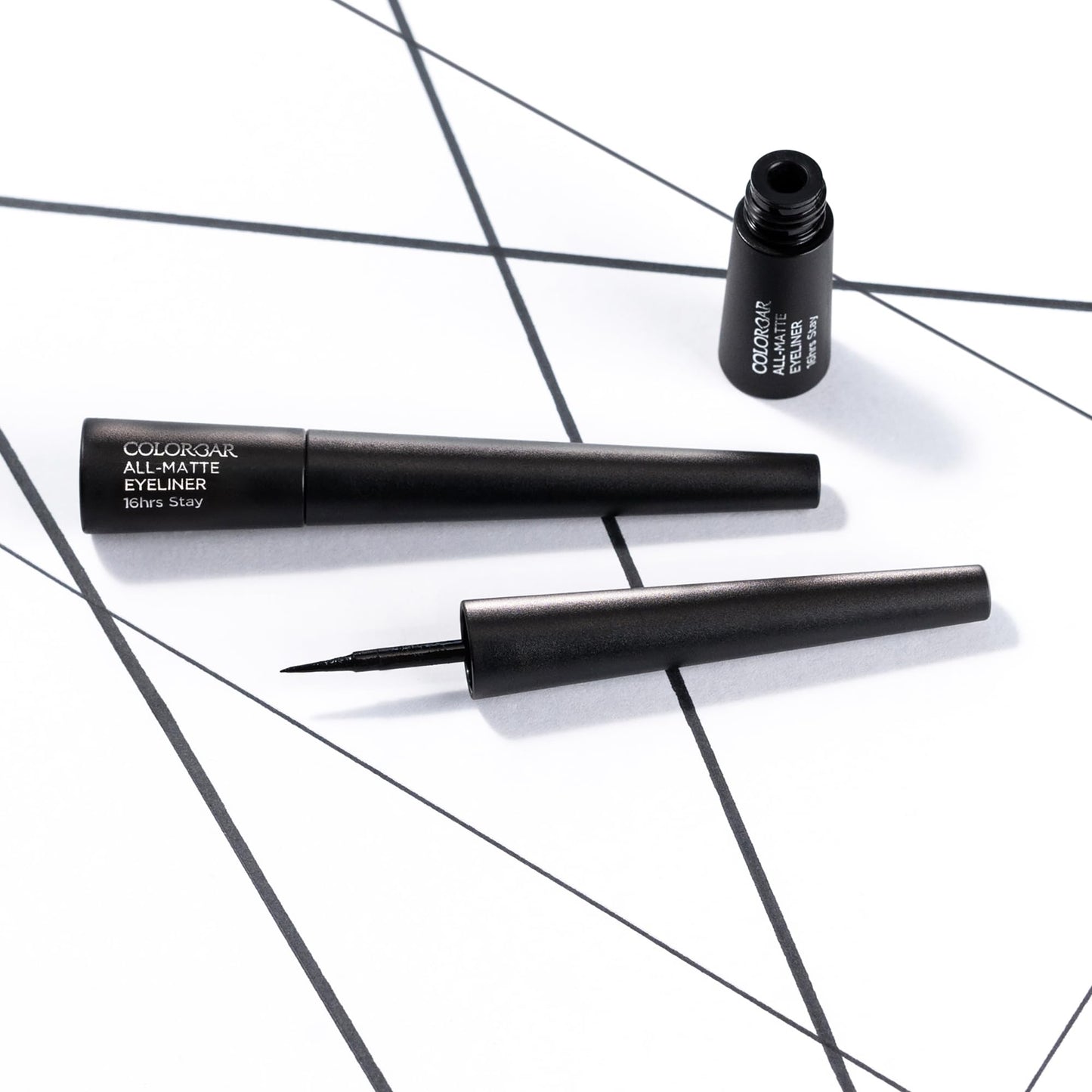 Colorbar All-Matte Eye Liner - Liquid Eyeliner with Innovative Applicator for Precision - Quick-Drying and High-Pigment - 001 Matte Black - 0.08 oz