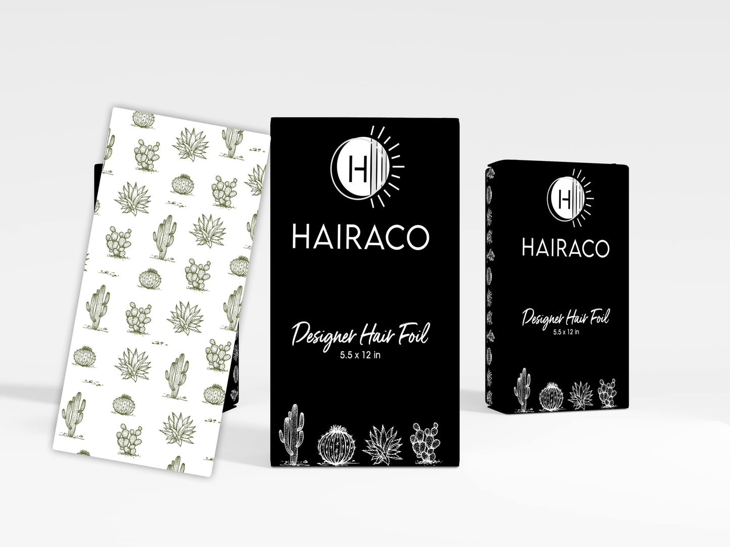 Hairaco Oversized Designer Hair Foils - 500 pre cut single sheet 5.5x12 inches - Succulent/Cactus Western Desert Collection