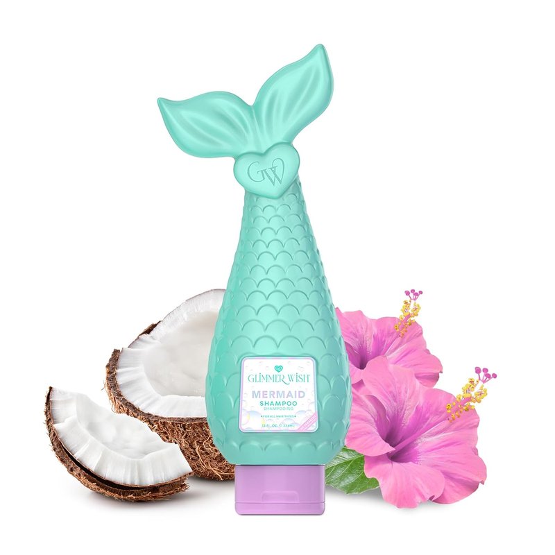 Glimmer Wish Mermaid Kids Shampoo - Paraben & Sulfate Free, Tropical Beach Scent | 12 Fl Oz