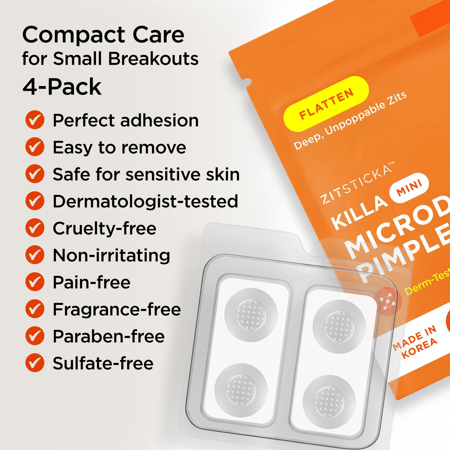 ZitSticka Killa Microdart Pimple Patches for Face - Most Potent Pimple Patch with Fast-Acting Microdarts - For Deep, Early-Stage Zits with Salicylic Acid - Mini 24 Count