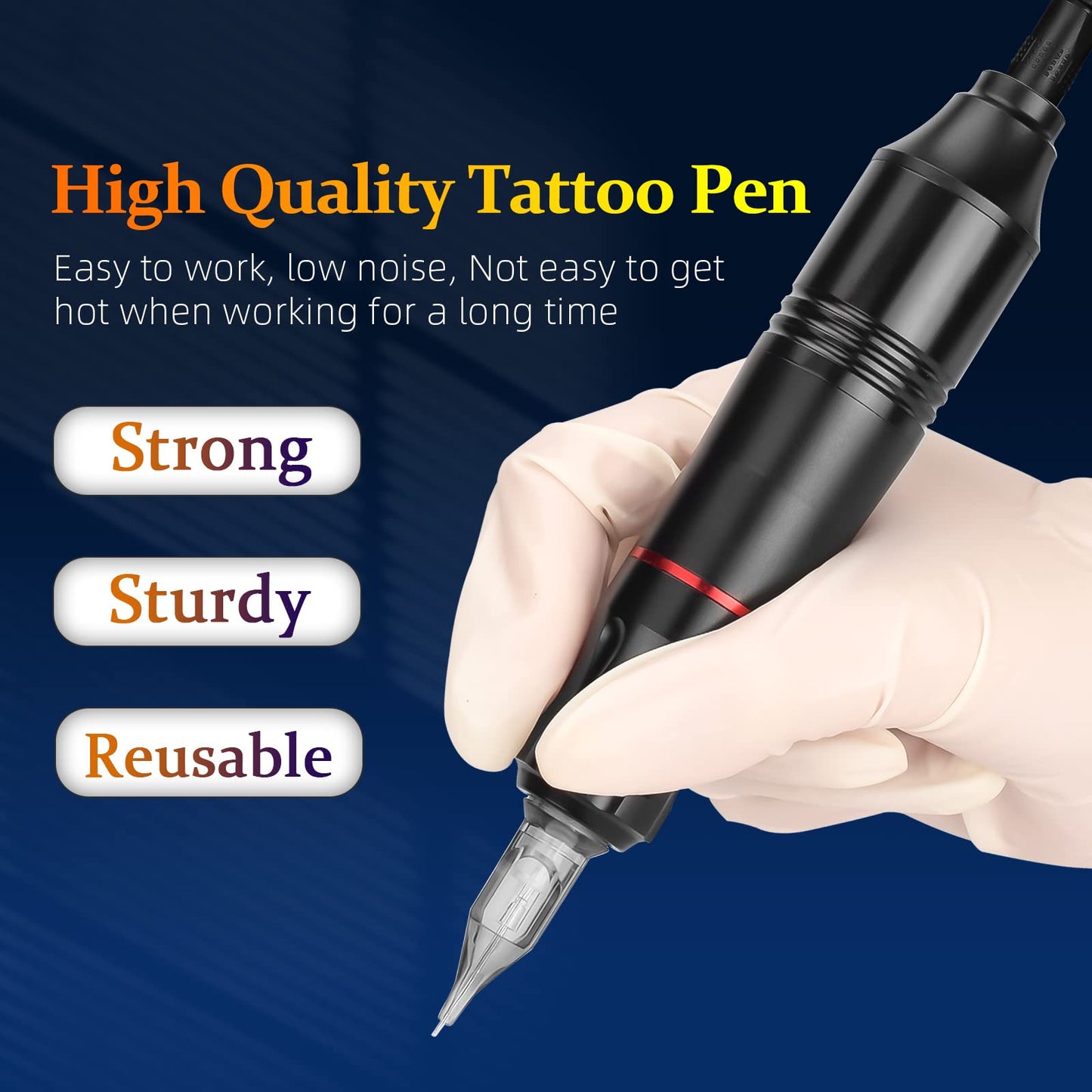 Tattoo Pen Kit ATOMUS Cartridge Tattoo Machine Kit Complete Tattoo Cartridge Needles Power Supply Inks Caps Kit for Tattoo Beginners Professional