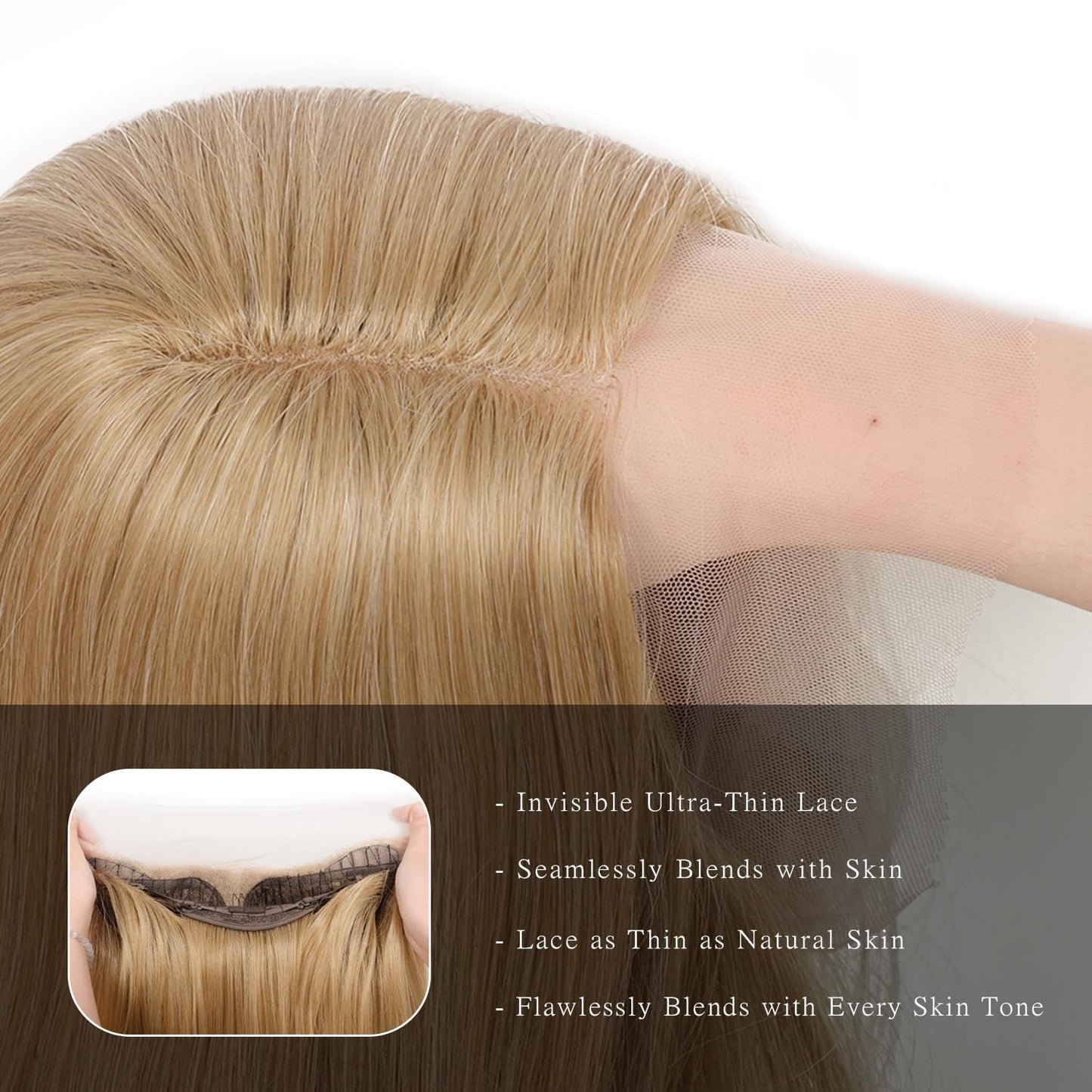 BrittyHair Blonde Wigs for Women 26 Inches Long Straight Layered Wig Middle Part Blonde Layered Wigs Natural Looking Heat Resistant Synthetic Wig for Daily Party Cosplay Use (#Mixed Blonde, 26 Inch)