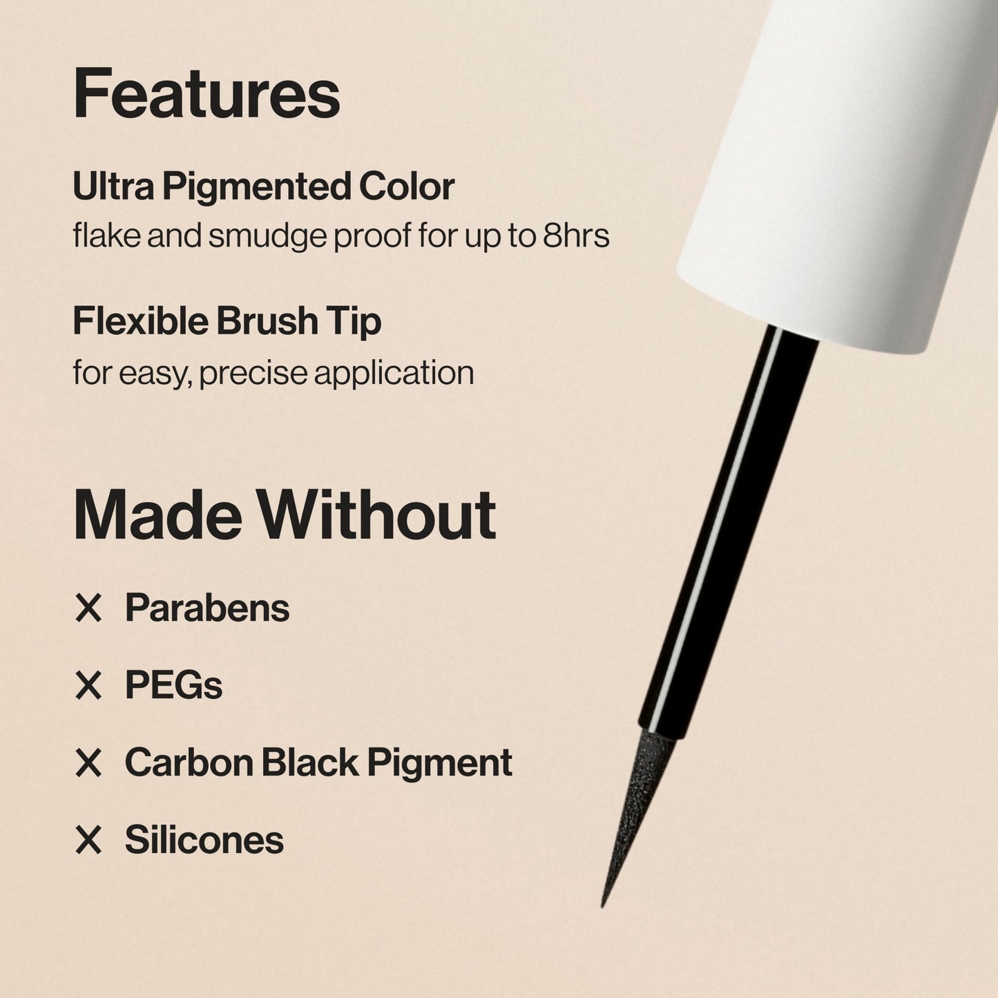 Honest Beauty Longlasting Liquid Eyeliner, Flake Proof, Precise Application, Hypoallergenic, Vegan, Cruelty-Free, Black, 0.58 fl oz
