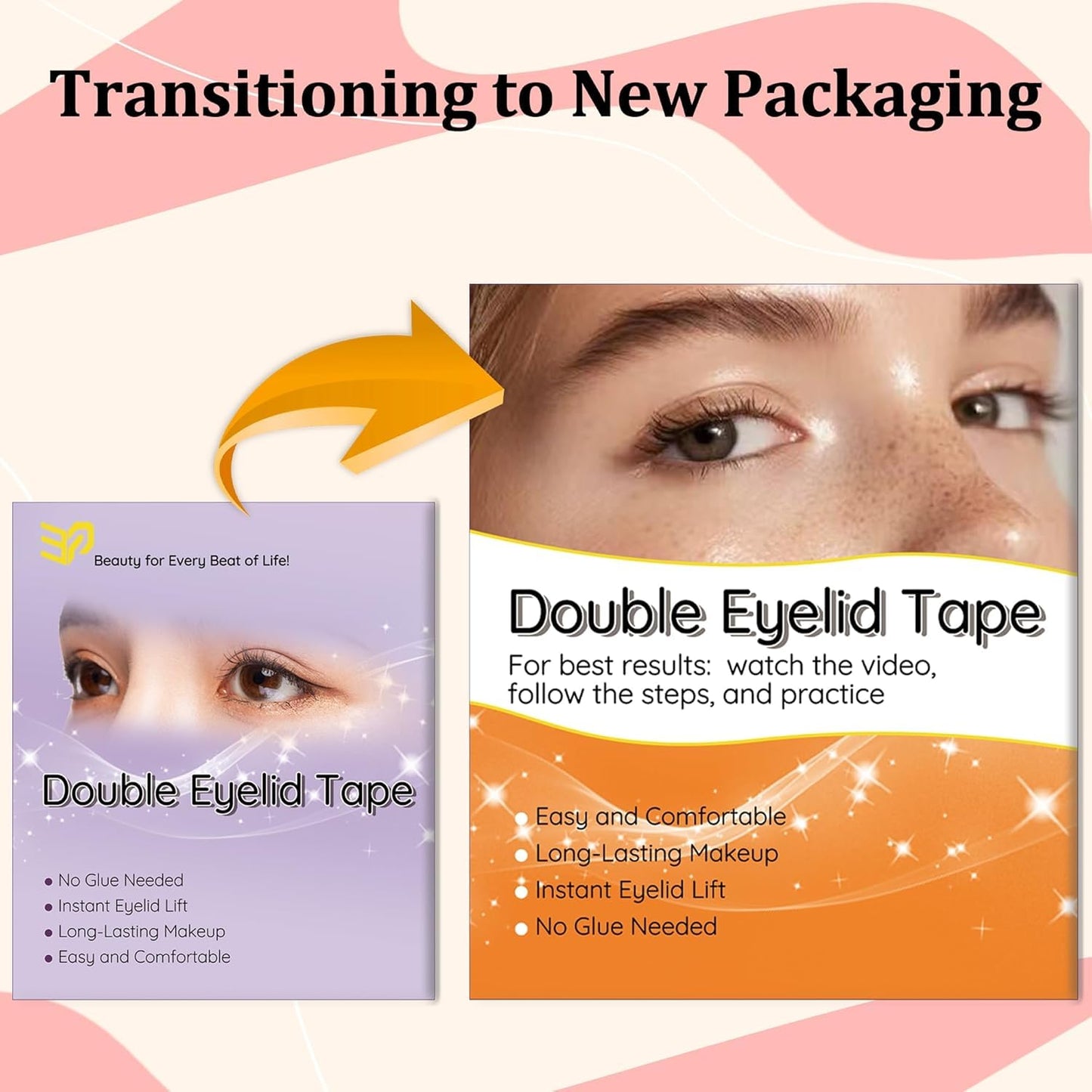 EclatPopu Invisible Double Eyelid Tape - 1168 Pcs Eye Lid Strips Lifter for Hooded Eyes - XY+SD+ZM+DZ+ZL