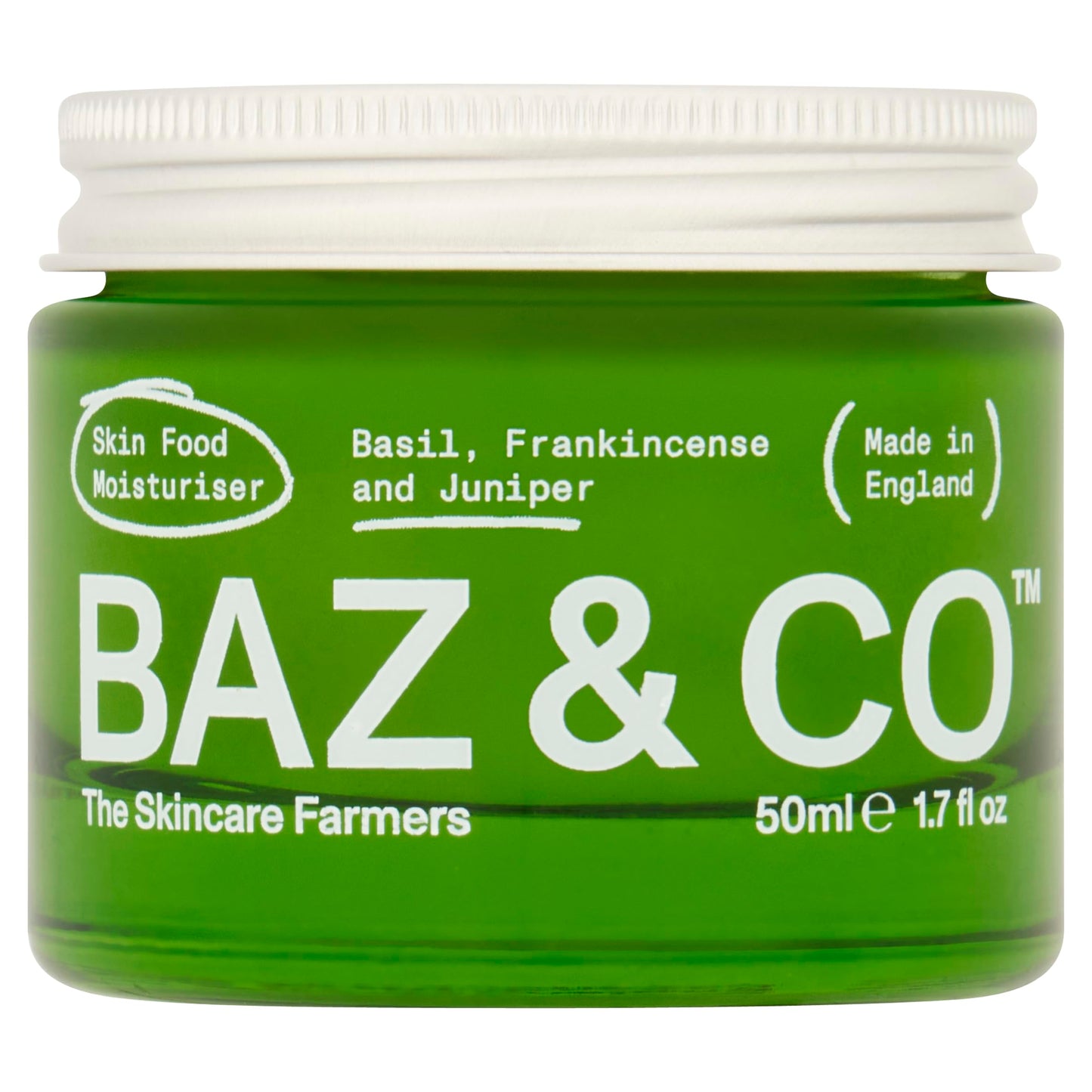 BAZ & CO Men's Face Moisturizer | Natural Daily Face Cream with Basil, Frankincense & Juniper | Hydrating Moisturizer for Dry, Sensitive & Ageing Skin | Fast Absorbing - 50ml