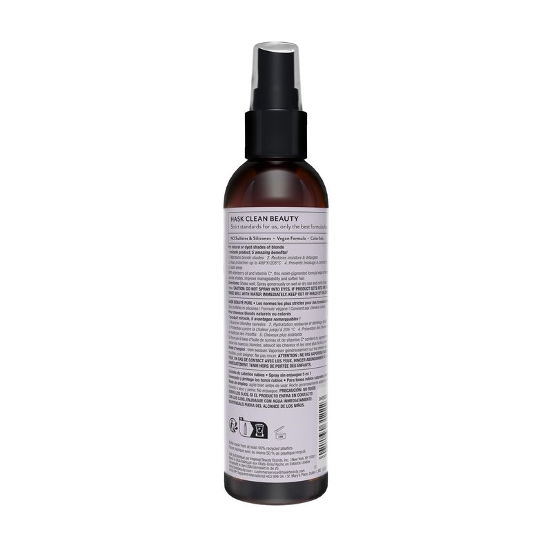HASK BLONDE CARE 5-IN-1 Leave-In Spray Conditioner - vegan formula, cruelty free, color safe, gluten-free, sulfate-free, paraben-free