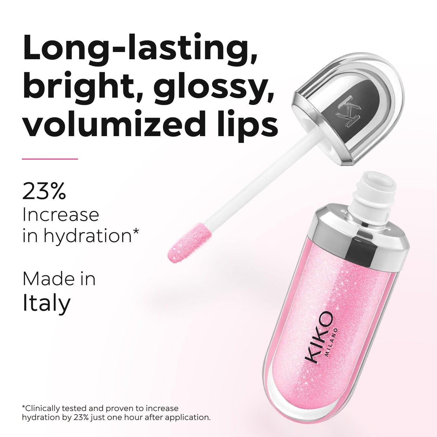 Kiko Milano 3D Hydra Lip Gloss – High Shine, Hydrating, Plumping, Non-Sticky, Moisturizing Lip Makeup – 06 Candy Rose – 6.5ml