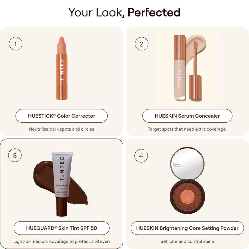 Live Tinted Hueguard Tinted Sunscreen SPF 50 - Mineral Sunscreen for Face, Skin Tint with Buildable Coverage, Dewy Glow Finish, Hydrating, Vegan, Fragrance-Free, Water & Sweat Resistant, Shade 08