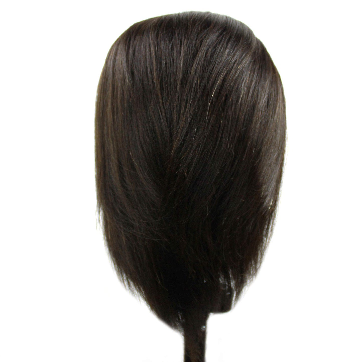 Man Male Mannequin Manikin 100% Human Hair Hairdresser Training Head With Beard Cosmetology Doll (Table Clamp Stand + Free Clips Included) (15" Male Human Hair, Dark Brown)