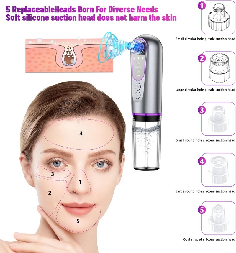 Blackhead Remover Vacuum - Hydrating Pore Cleaner & Pimple Extractor | USB Rechargeable Beauty Device
