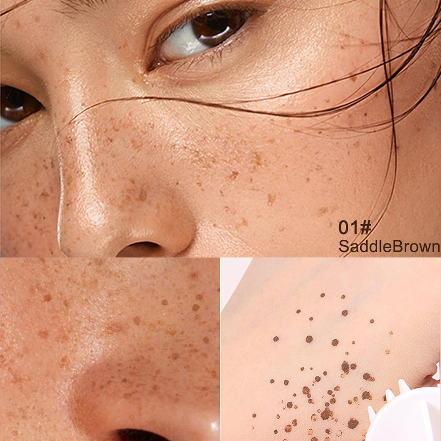 Liquid Freckle Pen - Long Lasting Waterproof Fake Freckles Stamp | Natural Sunkissed Makeup, 01 Saddle Brown