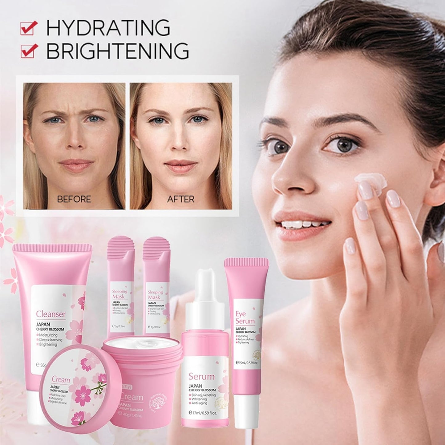 Cherry Blossom Skincare Set for Teenage Girls | Pampering Facial Kit & Gift Set - One Size