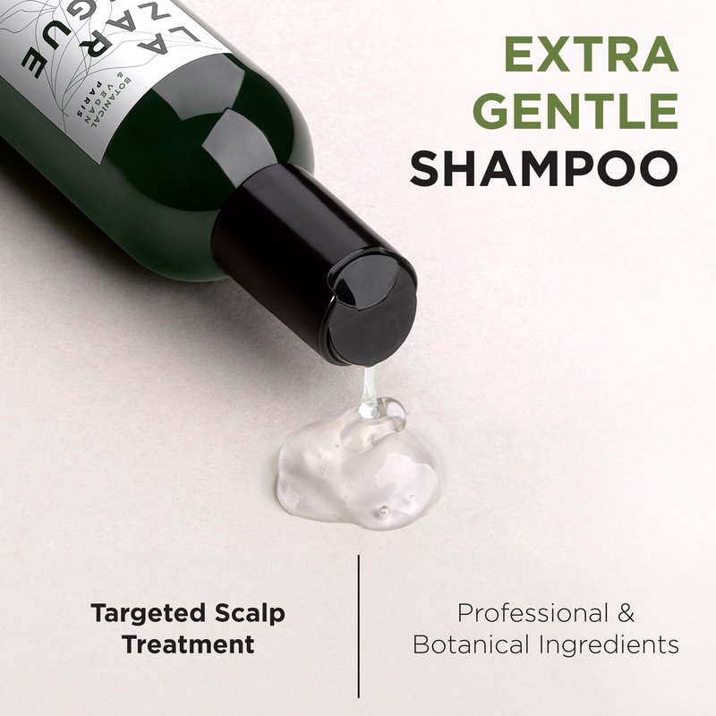 Lazartigue Extra Gentle Hair Shampoo, Prevents Irritations & Dandruff, Enhances Strength & Shine, Vegan, Sulfate and Silicone Free, 8.4 Fl Oz