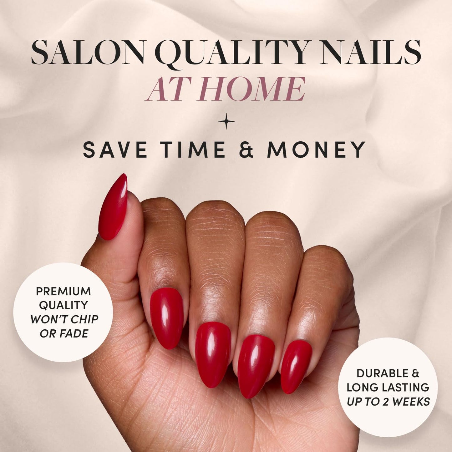 Press-On Nails Bundle - Classic Red & Berry Maroon | Reusable Almond & Round False Nails