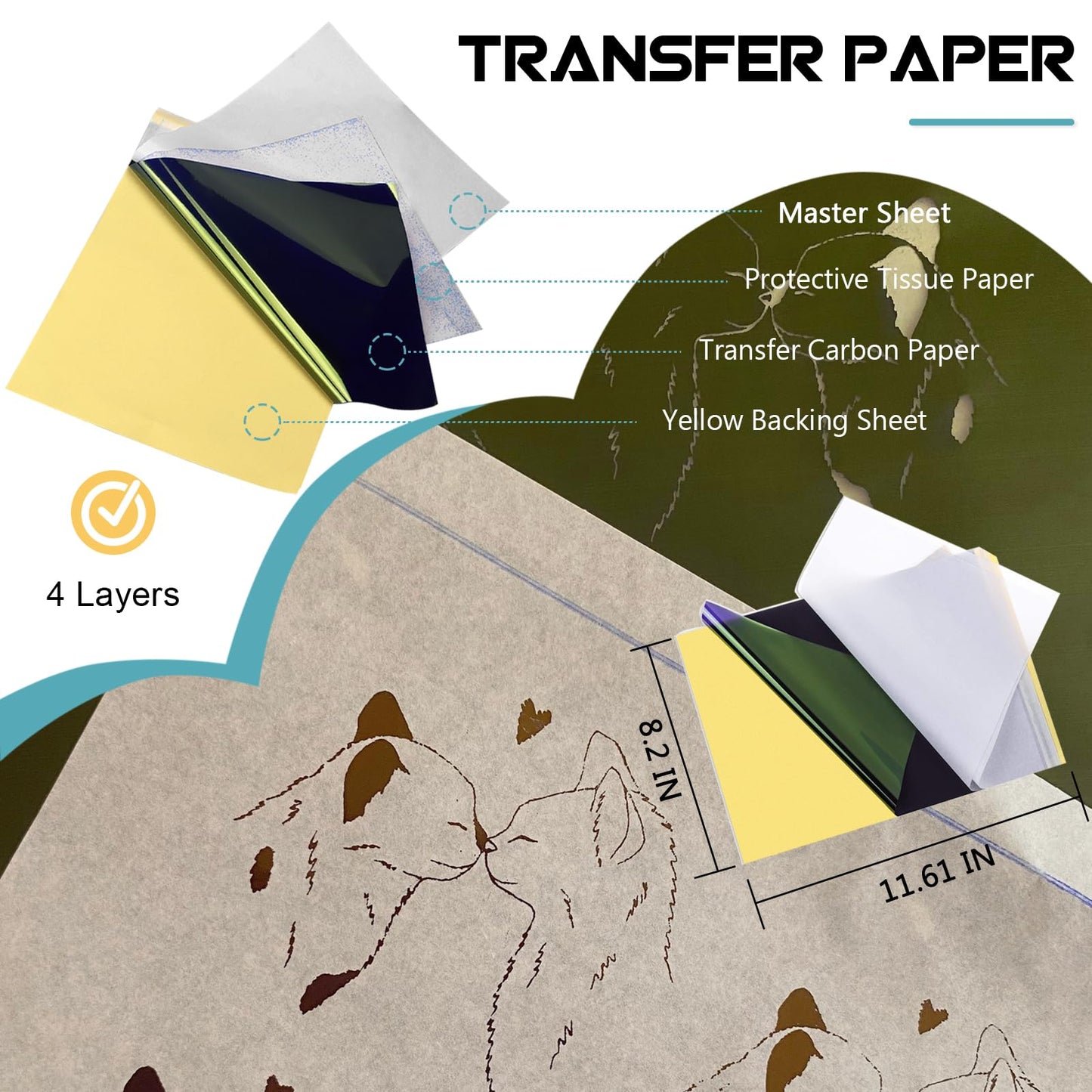 WZPB Tattoo Skin with Transfer Paper - 40Pcs Fake Skin and Stencil Paper Kit Including 20Pcs Double-Sided Practice Skin and 20Pcs Tattoo Transfer Paper for Beginners and Artists