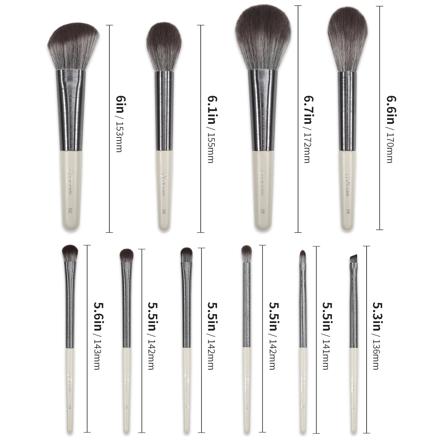 DUcare 17Pcs Professional Makeup Brush Set Complete Kit with Brush Cleaning Mat and Makeup Sponge, Ideal for Foundation, Eyeshadow, Liquid Cream, Gift Box Set