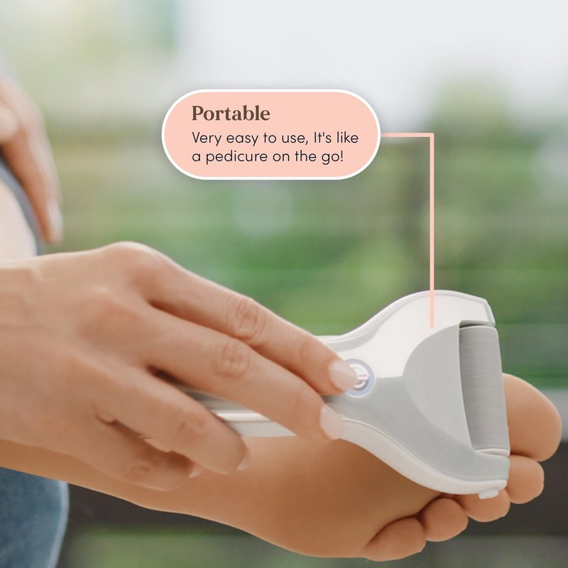 Personal Pedi Diamond Electric Foot Callus Remover for Feet - Water Resistant Electronic Foot File with LED Battery Display, 2 Speeds, Rechargeable Pedicure Kit for Hard Skin Remover & Cracked Heels