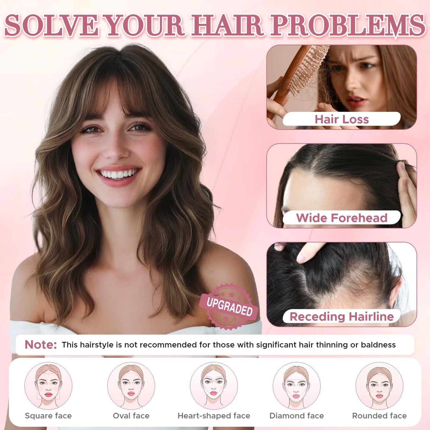 SEGO SEGOHAIR Clip in Bangs Hair Toppers for Women Real Human Hair, 360°3D Wispy Bangs for Thinning Hair Daily Wear (27, Honey Blonde)