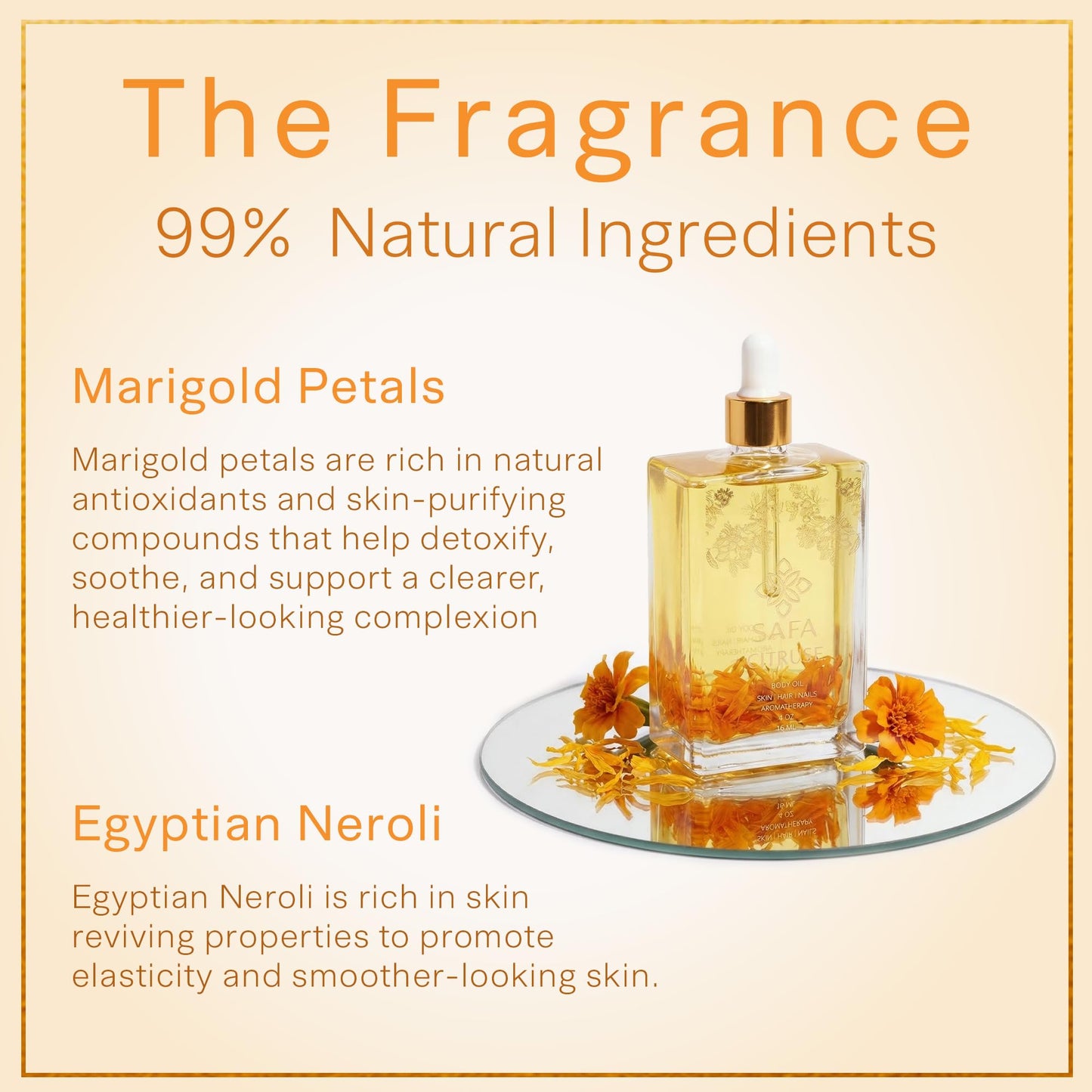 SAFA Oud Sandalé Oil – Organic Oud & Sandalwood Essential Oil for Hair, Body, Face & Nails – Arabian Perfume Oil for Women & Men - Strong & Long Lasting Fragrance 4 Fl Oz