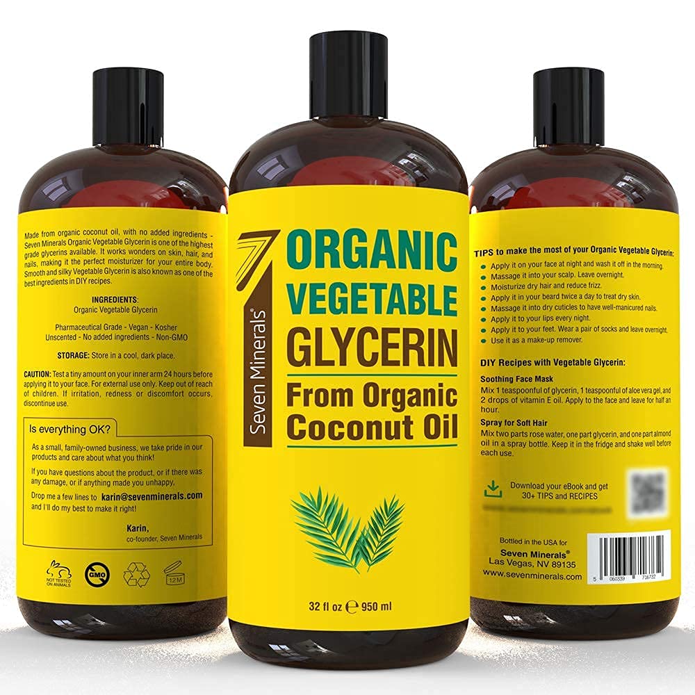 Seven Minerals Pure Grapeseed Oil & Organic Vegetable Glycerin