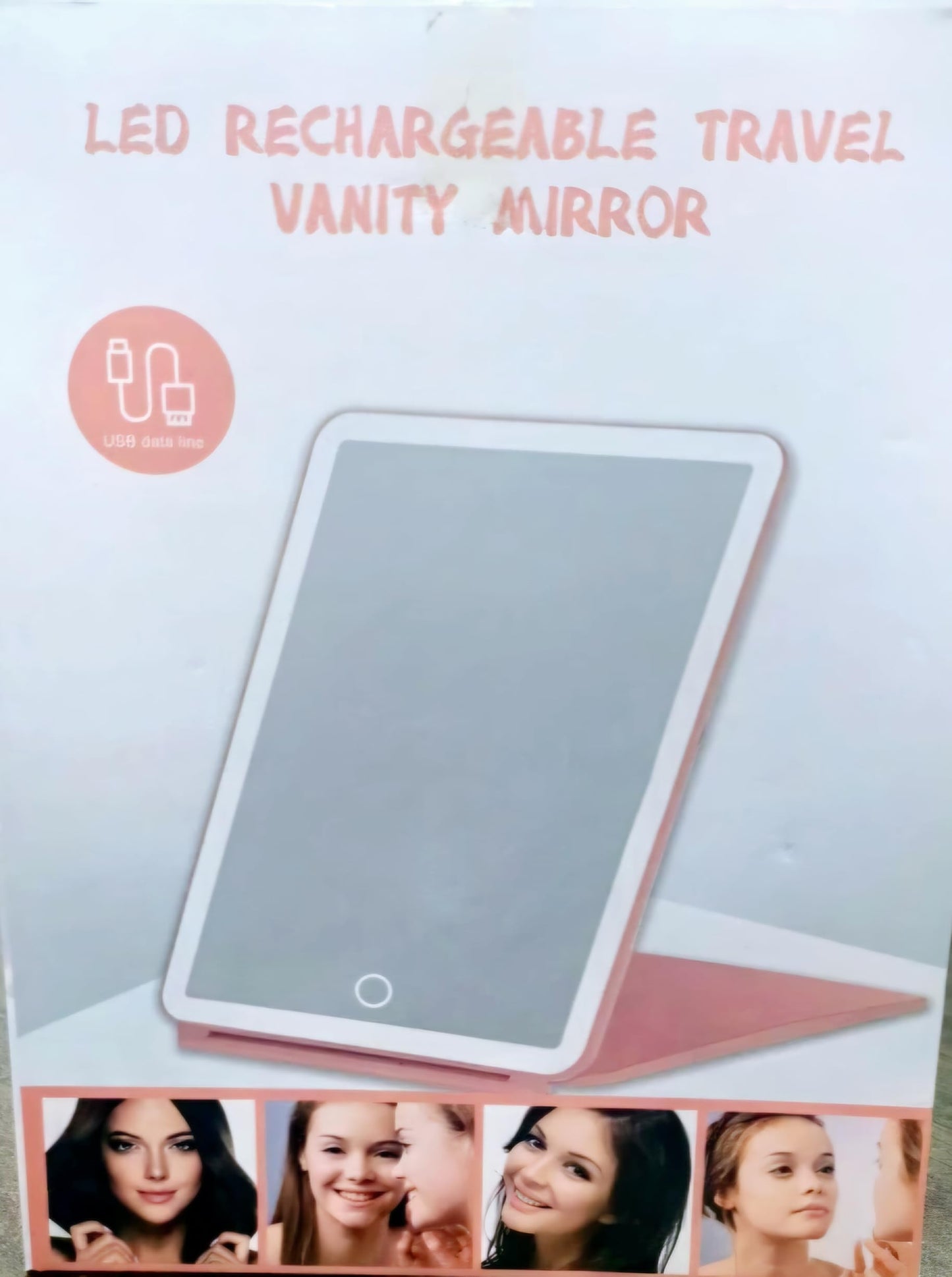 Desktop Folding Makeup Mirror LED Mirror with 10 Times Magnification