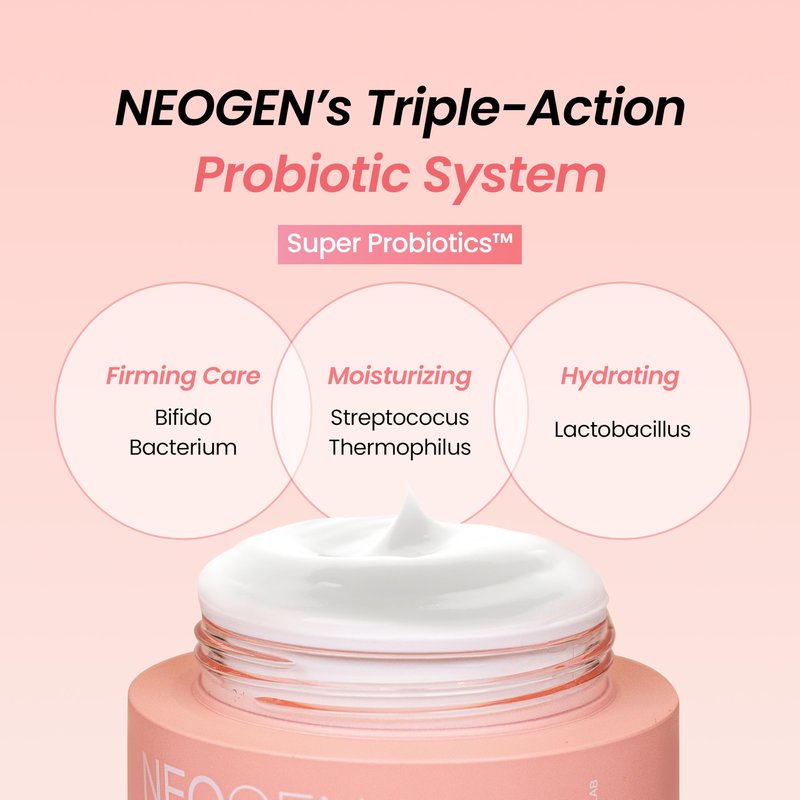 NEOGEN Probiotics Relief Cream 1.76 oz (50g) - Hydrating & Firming Facial Moisturizer with Probiotics Lactobacillus & Bifida & Collagen - Korean Skin Care