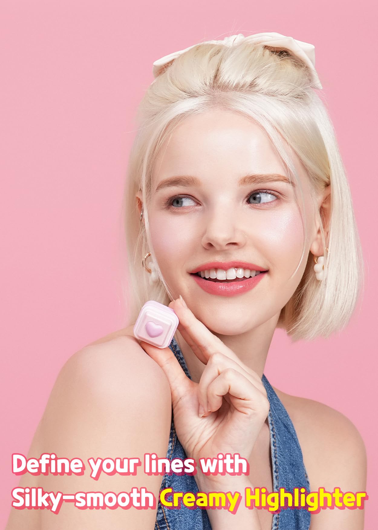 Colorgram Sebum Retouching Blur Pact + Milk Bling Heartlighter 02 Pink Heart Bundle