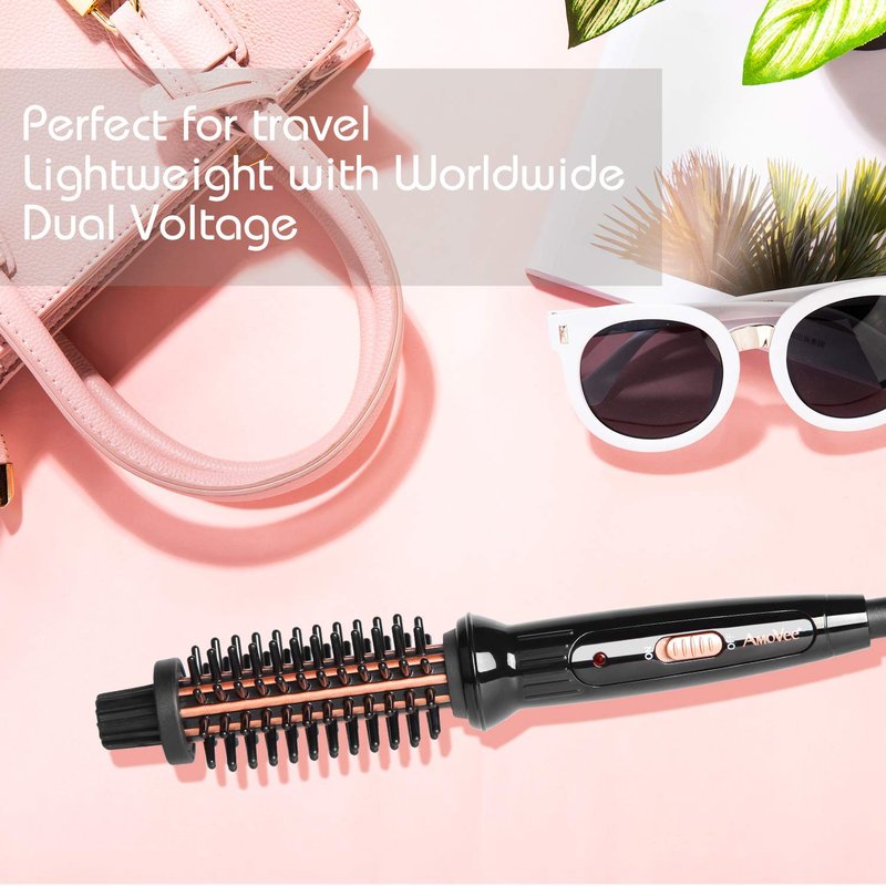 Curling Brush - Anti-Scald Curling Iron for Short Hair | Fast Heating, Easy Styling