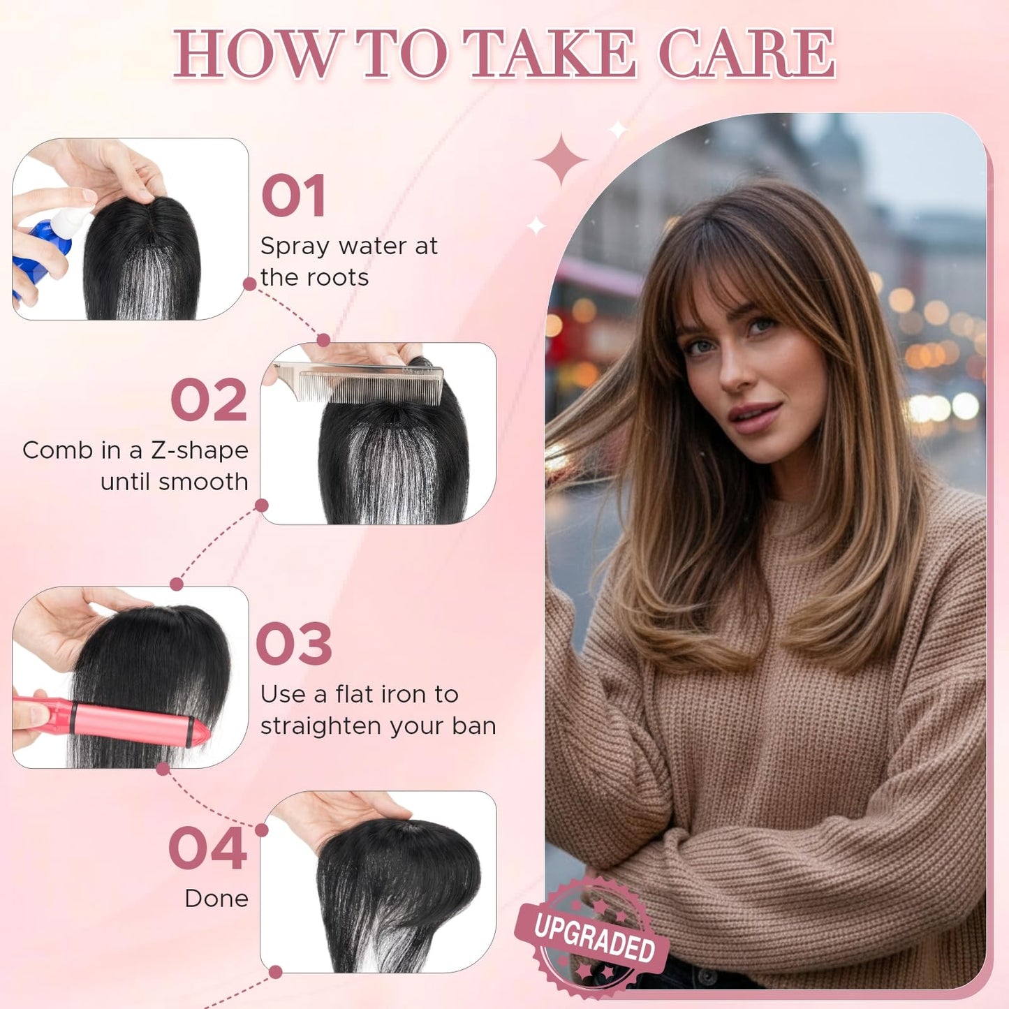 SEGO SEGOHAIR Clip in Bangs Hair Toppers for Women Real Human Hair, 360°3D Wispy Bangs for Thinning Hair Daily Wear (27, Honey Blonde)