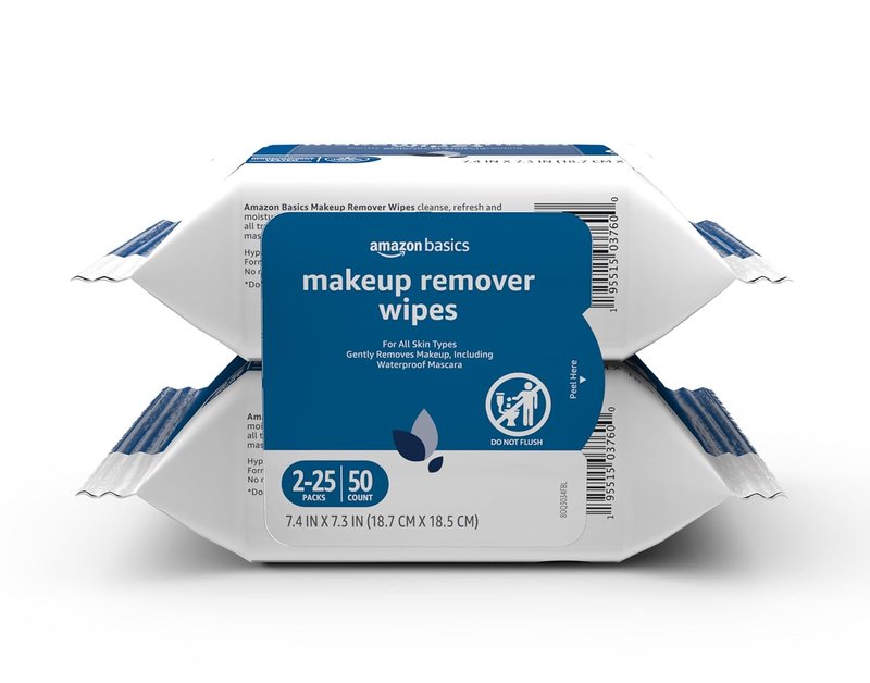 Makeup Remover Wipes - Gentle Cleansing, pH-Balanced & Alcohol-Free | 25 Count, 2-Pack