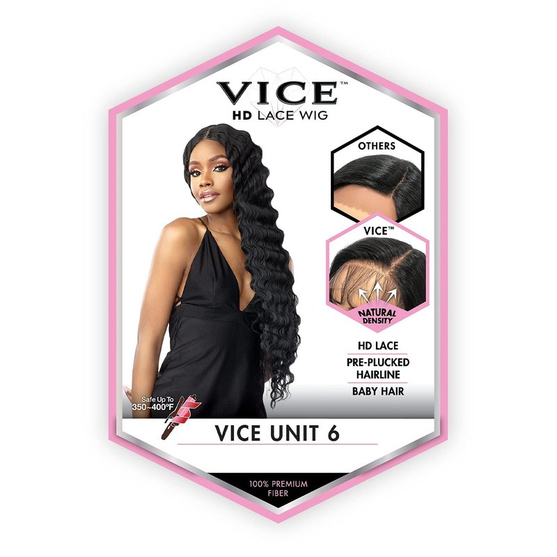 Sensationnel Vice Lace Front Wigs - Unit 6 5 Inch Deep Part Synthetic Preplucked Hairline (BALAYAGECARAMEL)
