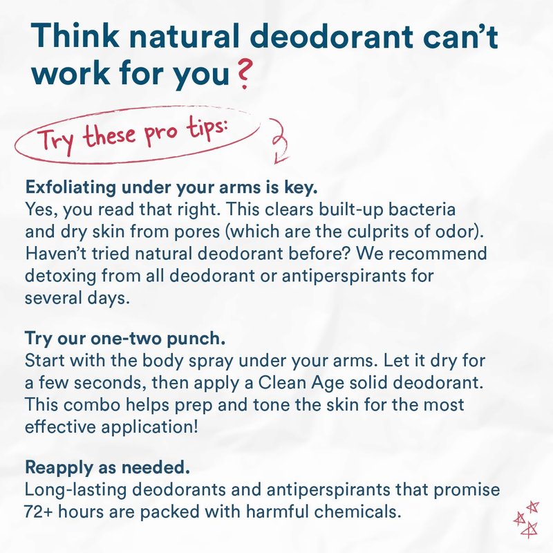 Clean Age - Aluminum Free Deodorant & Body Spray for Whole Body - 3 Pack 4oz ea - Coastal Vibes (Cedar, Oasis and Waves) - Clean Deodorant and Body Spray for Teen Boys and Girls
