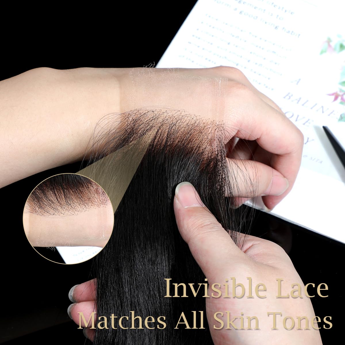 CindiRiver 2x6 HD Lace Closure 14 Inch Straight Human Hair, Invisible Virgin Real Swiss HD Lace, Natural Hairline, Skinlike Lace Frontal Closure Only