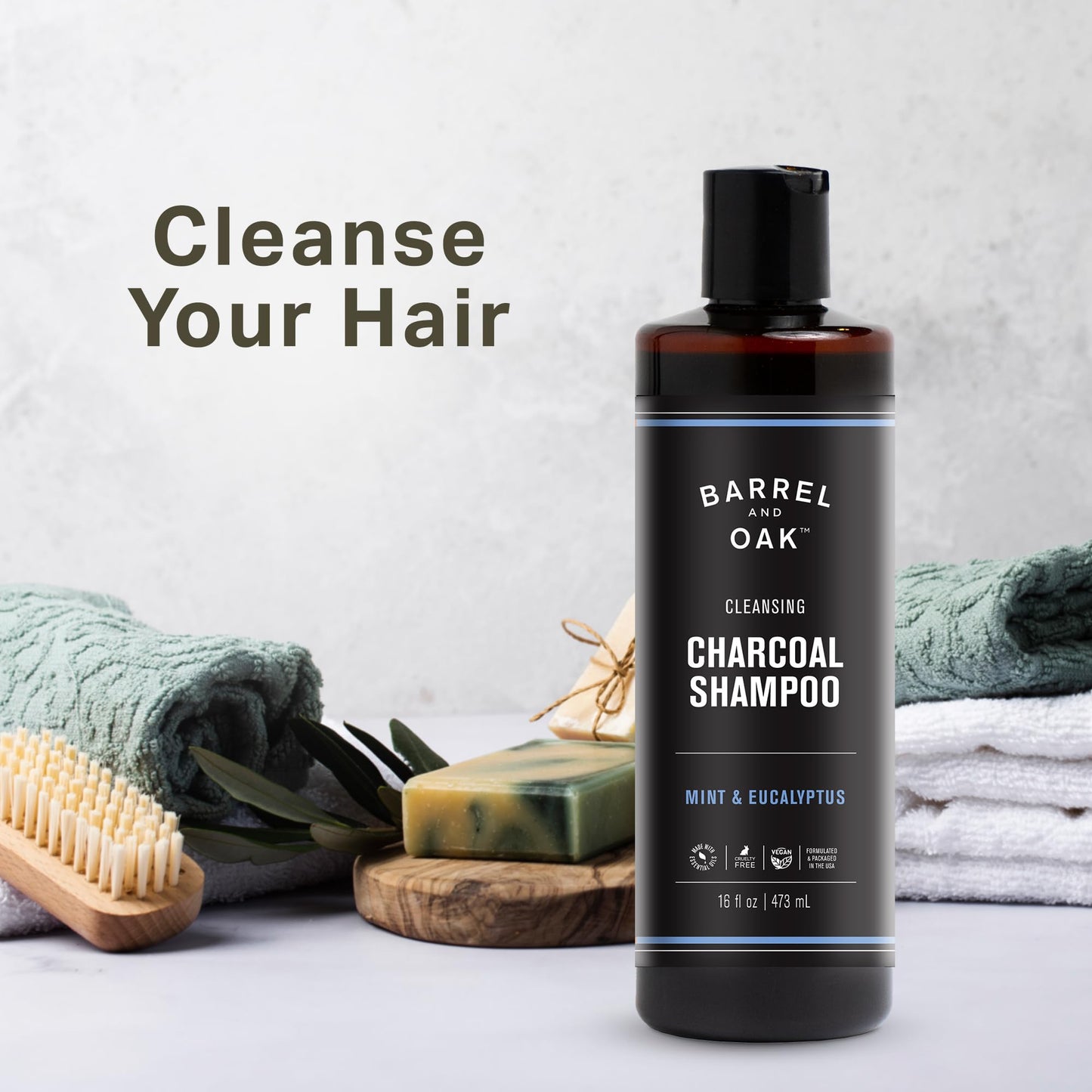 Barrel and Oak - Shampoo & Conditioner Set, Hair Care for Men, Clarifying Shampoo, For Dry Hair, Natural Fragrance, Vegan
