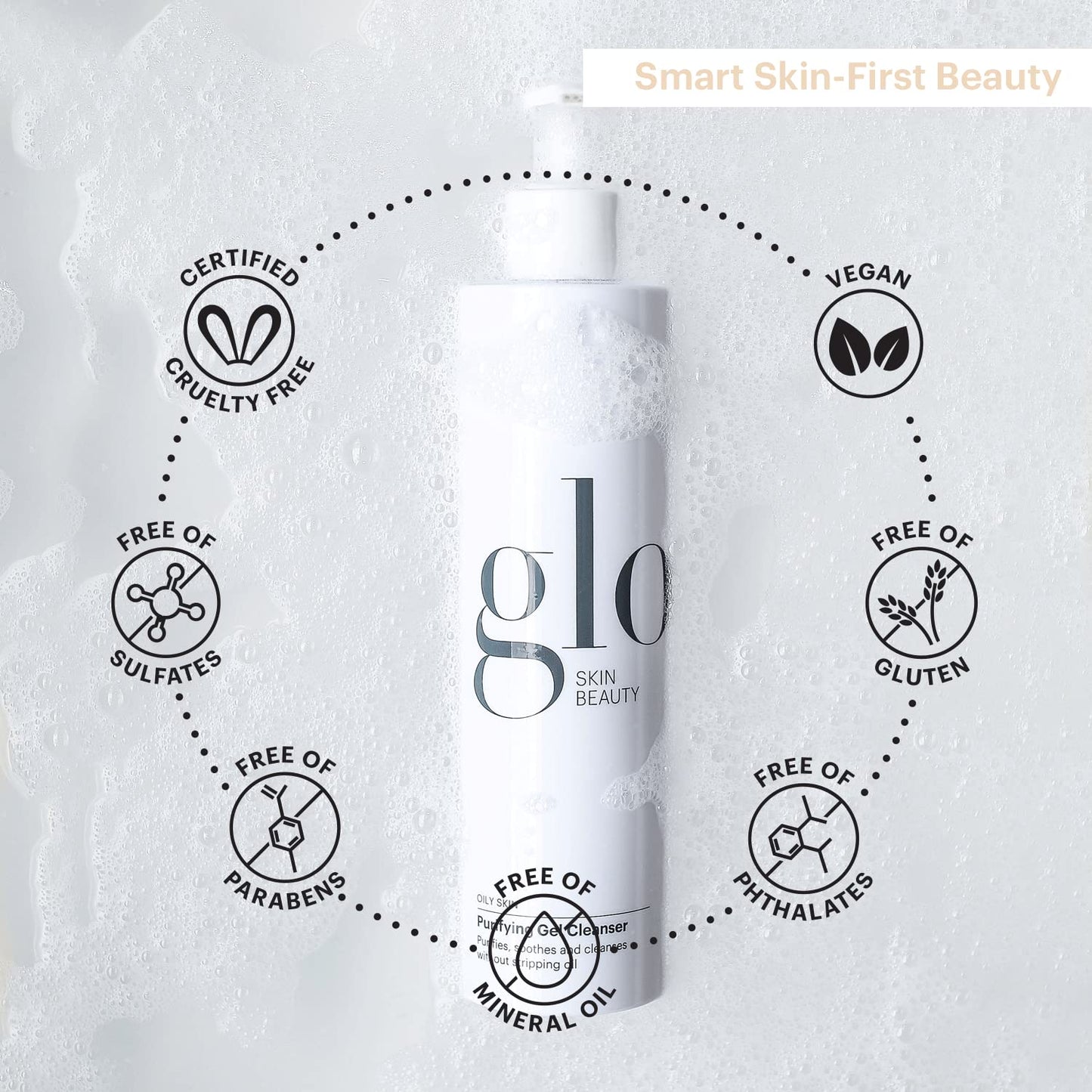 Glo Skin Beauty Purifying Gel Cleanser 6.7 Fl Oz – Salicylic Acid Face Wash with Niacinamide, Gel Face Cleanser for Oil & Combination Skin, Exfoliating Facial Cleanser to Clear Pores & Balance Oil