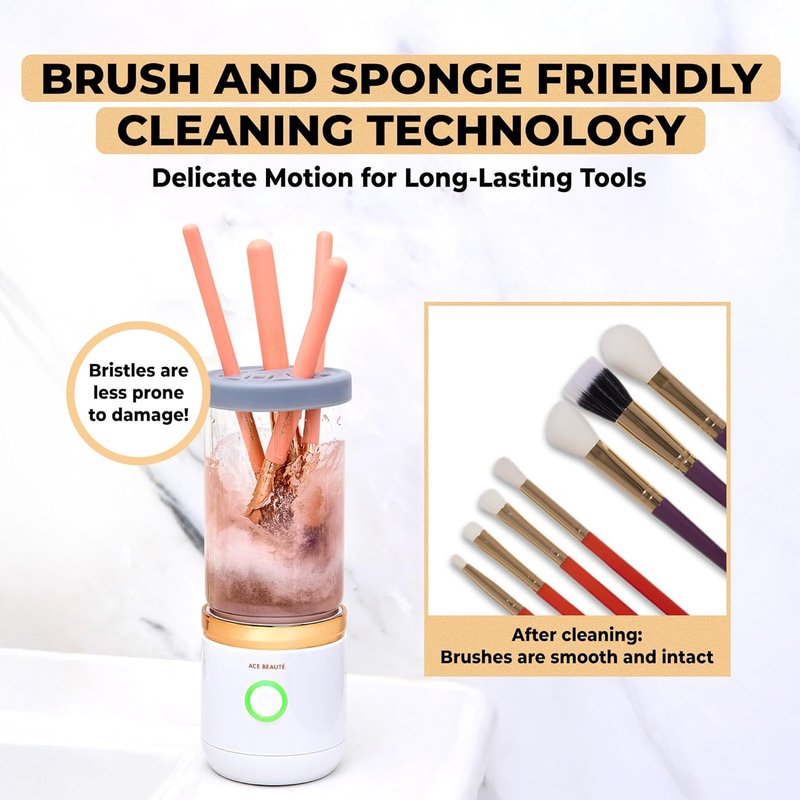 Electric Makeup Brush Cleaner Machine - Automatic Rechargeable Deep Cleaning Tool for Brushes & Sponges | Efficient & Easy to Use