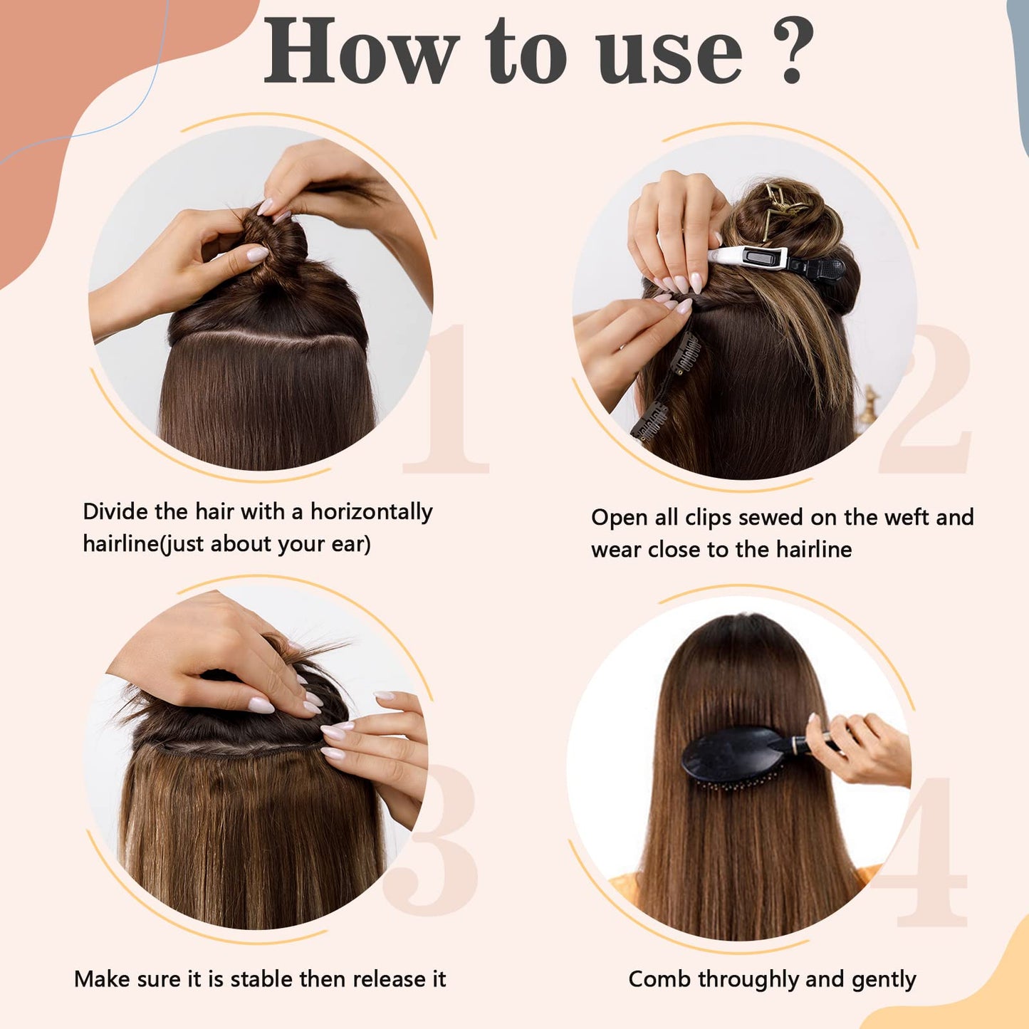 One Piece Clip in Hair Extensions Real Human Hair,S-noilite Clip in Hair Pieces for Women,One Piece 5 Clips 3/4 Full Head Thicker Hair Weft Straight 10"/65g #06 Light Brown