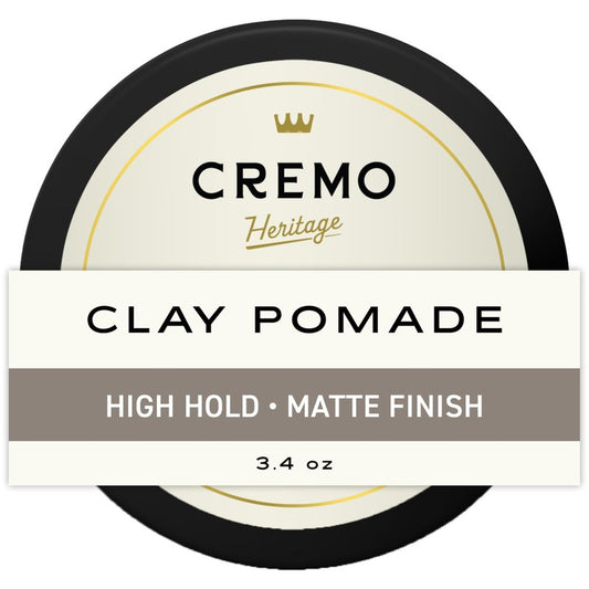 Cremo Hair Styling Clay, Premium Barber Grade Sculpting Clay for Hair Styling, 3.4 Oz