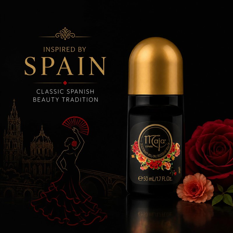 Maja España Roll-On Deodorant for Women 50 mL / 1.7 Fl Oz – Long Lasting Floral Fragrance, Elegant Daily Protection, Quick Dry Roll-On Desodorante Floral Mujer 3 Pack