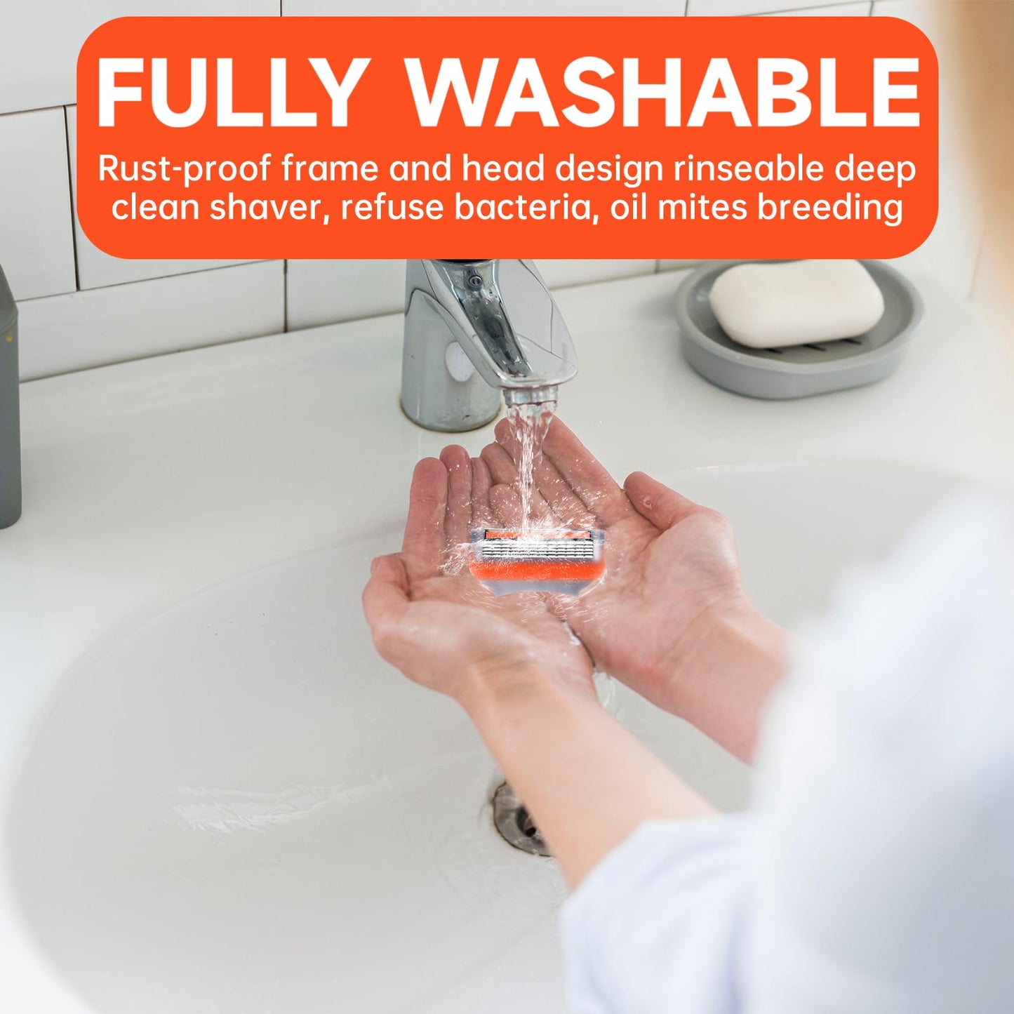 24 Pcs-Razor Blades Refills Compatible with Fusion 5 Blades,5-Layer Precision Anti Friction Manual Wet Shaving Blade Trimmer,Pivoting Head for Close and Comfortable Shave