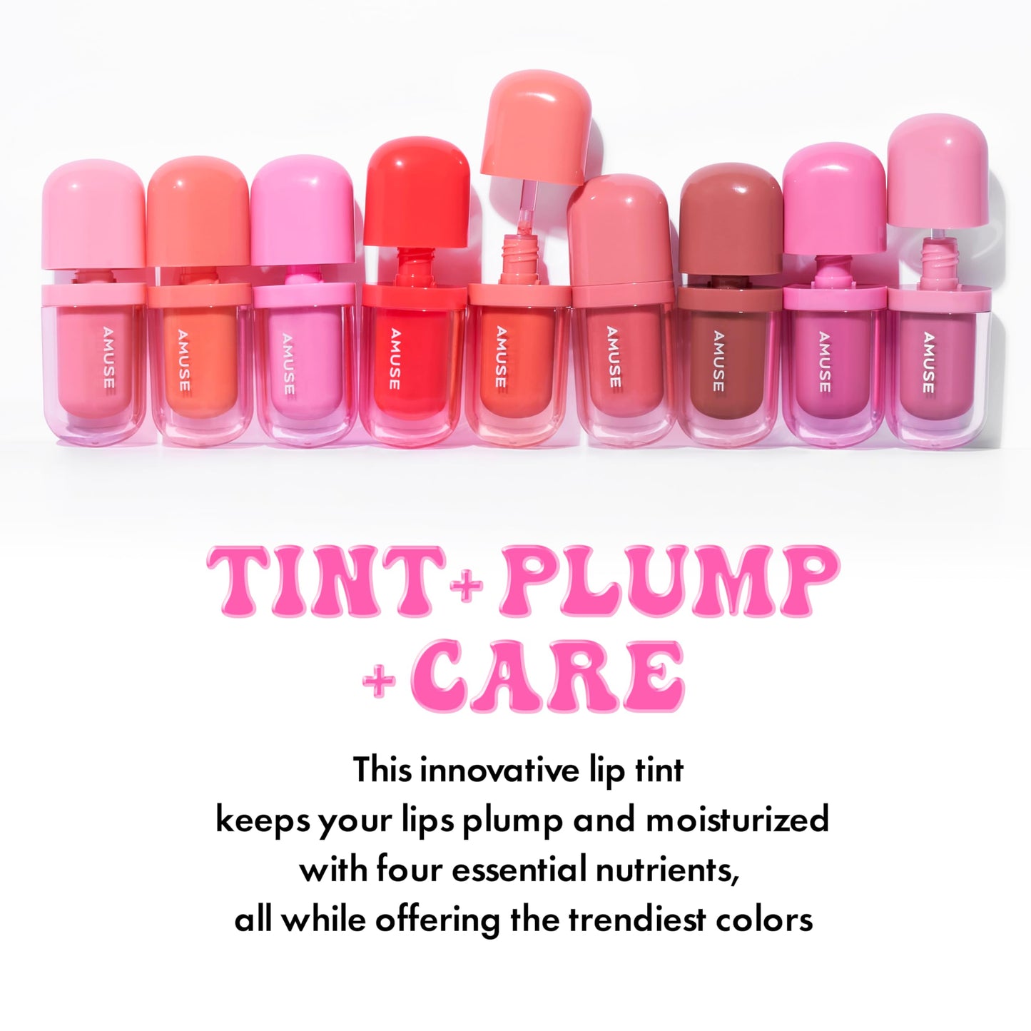 Amuse SEOUL Bebe Tint (08 GRAPE BEBE) - 24 Hour Long Lasting Lip Stain, Glass-Like Plumping, Lightweight, Moisturizing Lip Oil Tint, Hydrating High-Shine Gloss, Vegan Korean Beauty Makeup