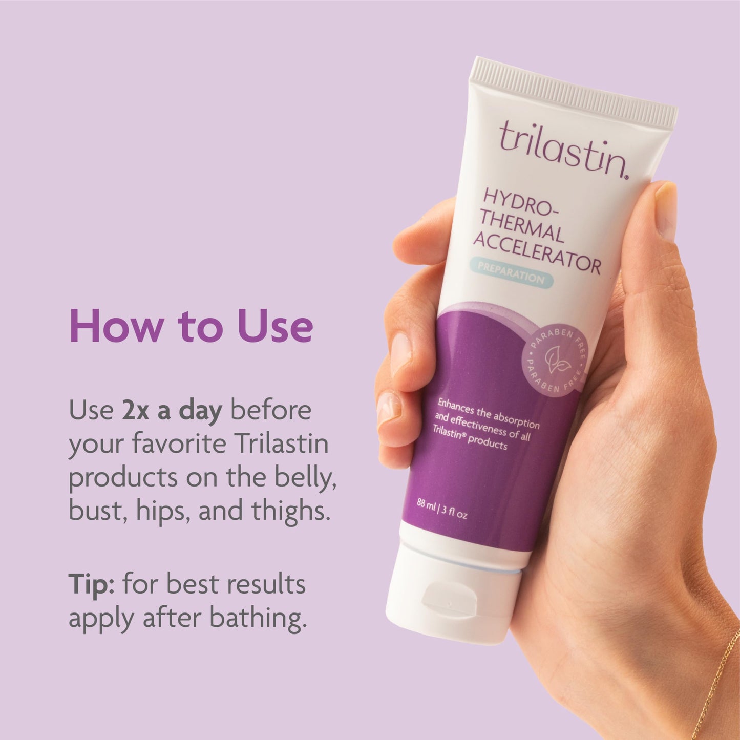 TriLASTIN Hydro-Thermal Accelerator – Warming Skin Prep Serum with Niacinamide & Vitamins C, A & E – Lightweight Absorption Booster for Body Creams, Oils & Lotions – Fast-Absorbing Formula – 3 oz