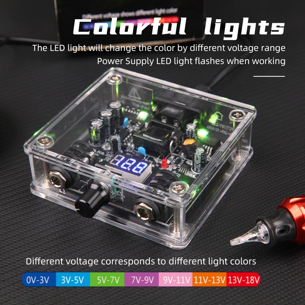 DGT Tattoo Machine Power Supply - Clear A | Reliable Performance & Precision Control