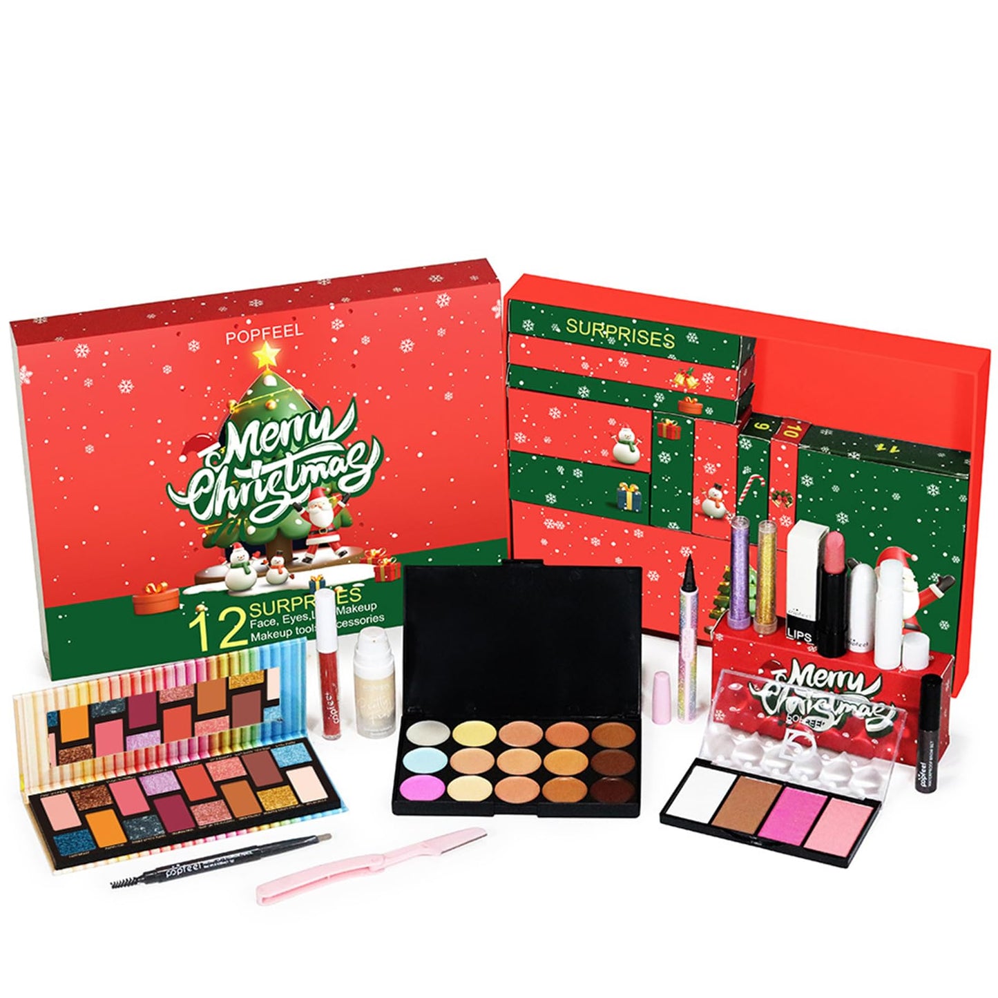 Melearch Makeup Set Box, Advent Surprise Assortment Gift with Professional Makeup Products, Cosmetics Set Party Favors for Women Teenager Girls, Vegan & Cruelty-Free