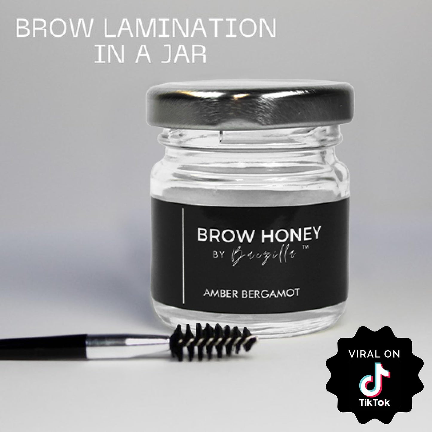Baezilla Brow Honey Eyebrow Gel, Long Lasting Clear Brow Gel, Natural Pink Rose Fragrance