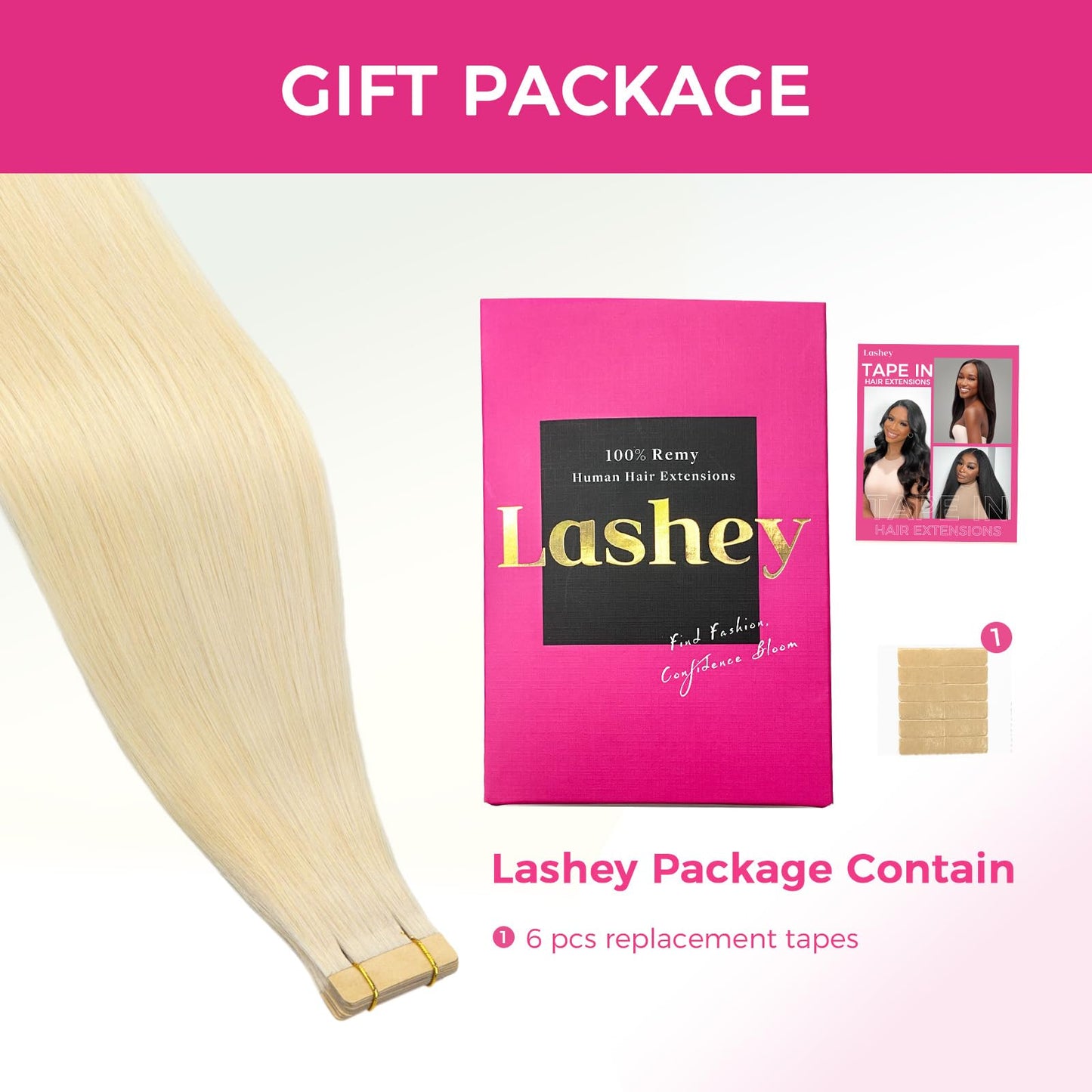Lashey Tape in Hair Extensions 25g 10pcs 18 Inch Straight Balayage Natural Black to Light Blonde Highlighted Hair Extensions Tape in Hair for Women
