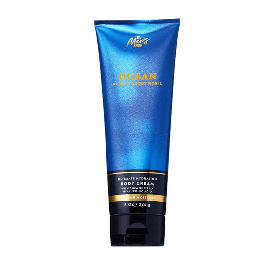 Bath & Body Works Men’s Body Cream, Ocean Scent, Ultimate Hydration Moisturizer with Shea Butter & Hyaluronic Acid for Dry Skin, Coastal Air & Cypress Scent, 8 oz - 1 Pack