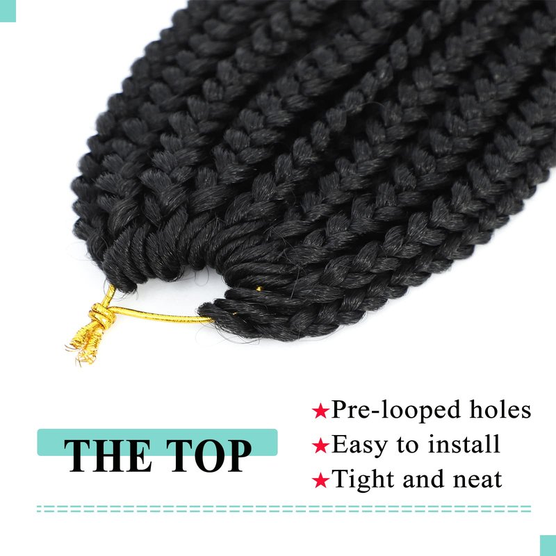 8 Packs Crochet Braids for Back Women 18 Inch Crochet Box Braids Prelooped Crochet Hair for Black Women Box Braids Crochet Hair Extensions